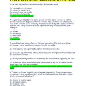 ANCC 2023 Exam Questions & Answers