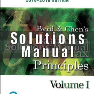 Solutions Manual for Byrd and Chens Canadian Tax Principles 2018-2019 1st Edition Byrd