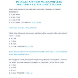 ATI TEAS 7 MATHEMATICS 100 QUESTIONS AND DETAILED ANSWERS WITH COMPLETE SOLUTIONS LATEST UPDATE 2023/2024