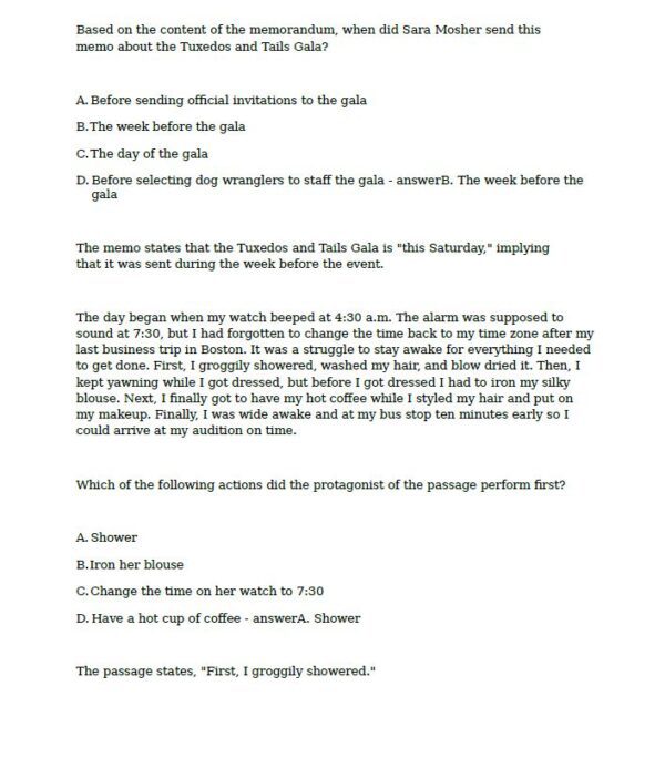ATI TEAS 7 READING COMPREHENSION NEW UPDATE WITH COMPLETE SOLUTION